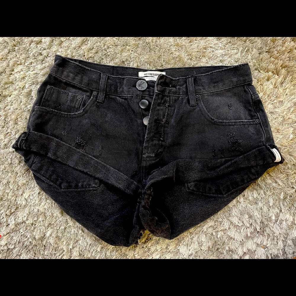 Black Jean Shorts